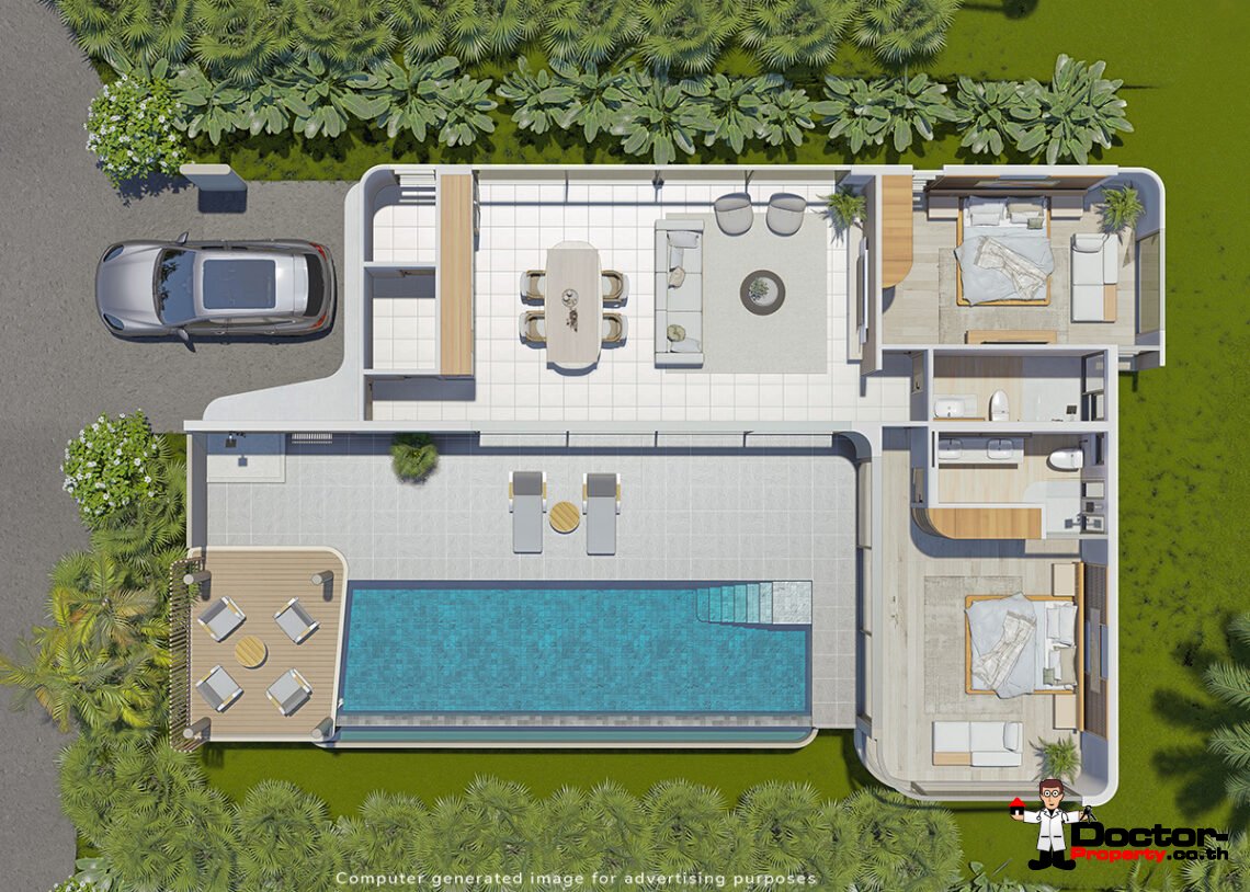 2 Bedroom Sea View Villa in Bang Por, Koh Samui,  For Sale